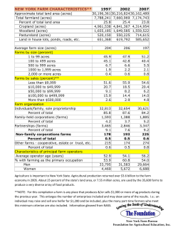 Farm Characteristics - New York Farm Bureau Foundation for