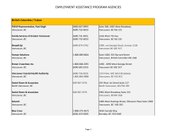 EMPLOYMENT ASSISTANCE PROGRAM AGENCIES