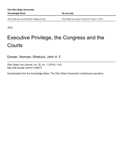 Executive Privilege, the Congress and the Courts