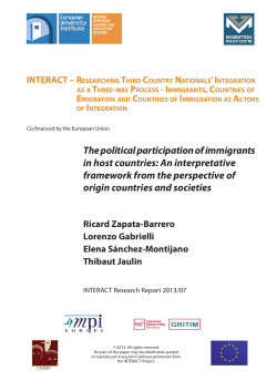 The political participation of immigrants in host countries