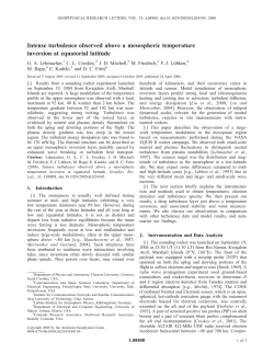 Intense turbulence observed above a mesospheric temperature