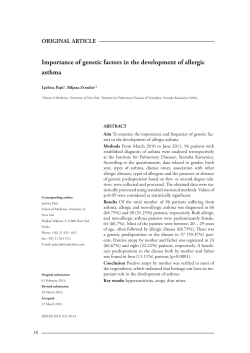 Importance of genetic factors in the development of allergic asthma