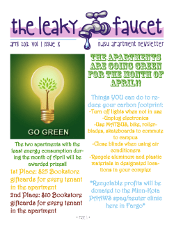 The apartments are going green for the Month of April!!