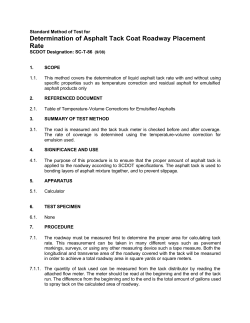 Determination of Asphalt Tack Coat Roadway Placement Rate