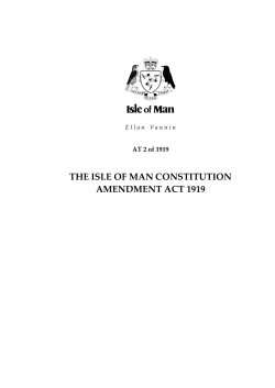 THE ISLE OF MAN CONSTITUTION AMENDMENT ACT 1919 Index