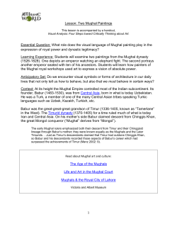 Lesson: Two Mughal Paintings Essential Question: What role does