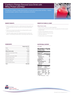Cranberry Orange-Flavored Juice Drink with Whey Protein and Fiber
