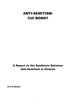 anti-semitism: cui bono?
