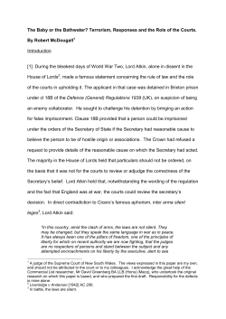 Terrorism, Responses and the Role of the Courts