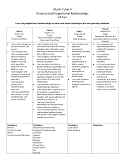 Math 7 Unit 4 Percent and Proportional Relationships