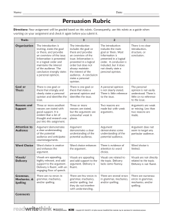 Persuasion Rubric