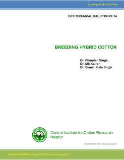 Breeding Hybrid Cotton - Central Institute for Cotton Research