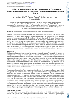 Effect of Saline Solution on the Development of Compressive