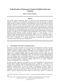 Futile Pursuits of Metonymic Targets in Political and Legal Contexts