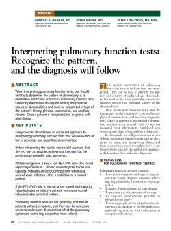 Interpreting pulmonary function tests