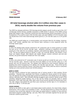 US total beverage alcohol adds 22.4 million nine-liter cases