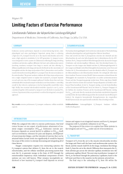 Limiting Factors of Exercise Performance