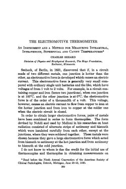THE ELECTROMOTIVE THERMOMETER Seebeck, of Berlin, in