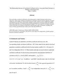 1 The Relationship between a Correlation Coefficient and its
