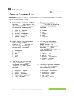 Sentence Completion 2 - EnglishForEveryone.org