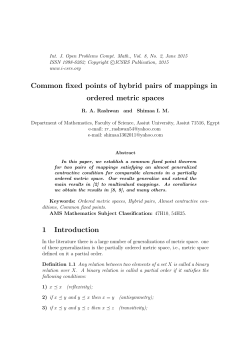 Common fixed points of hybrid pairs of mappings in ordered metric