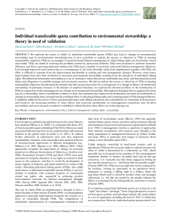 Individual transferable quota contribution to environmental