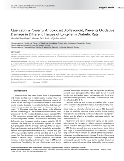 Quercetin, a Powerful Antioxidant Bioflavonoid, Prevents Oxidative