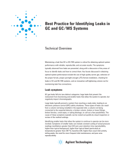 Best Practice for Identifying Leaks in GC and GC/MS Systems