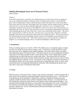 Making Phonological Sense out of Nonsense Poetry