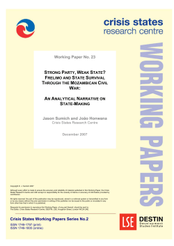 Strong Party, Weak State? Frelimo and State Survival Through