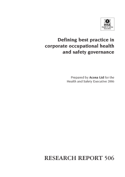 Defining best practice in corporate occupational health and