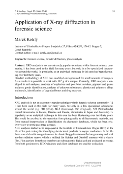 Application of X-ray diffraction in forensic science