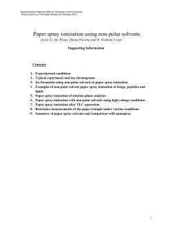 Paper spray ionization using non-polar solvents