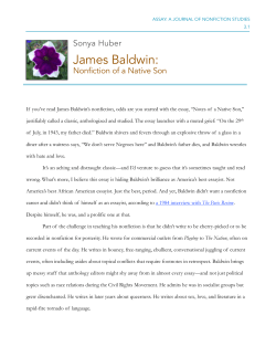 James Baldwin - Assay: A Journal of Nonfiction Studies