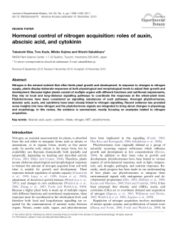Hormonal control of nitrogen acquisition: roles of auxin, abscisic