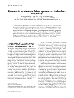 Changes in farming and future prospects &ndash; technology and policy