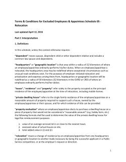 Schedule 05 &ndash; Relocation - Province of British Columbia