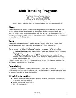 Adult Education programs - Washington County Historical Society