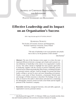 Effective Leadership and its Impact on an Organisation`s Success