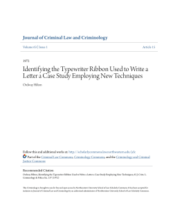 Identifying the Typewriter Ribbon Used to Write a Letter a Case