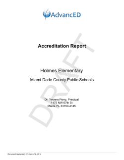 Accreditation Report - Holmes Elementary - Miami