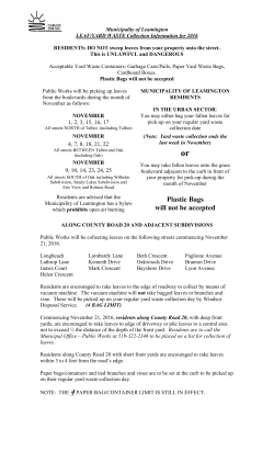 2016 Leaf Collection Information Sheet
