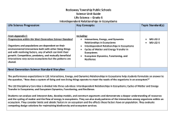 Interdependent Relationships - Rockaway Township School District