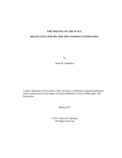 THE WRITING ON THE WALL: RELOCATING POETRY FOR THE