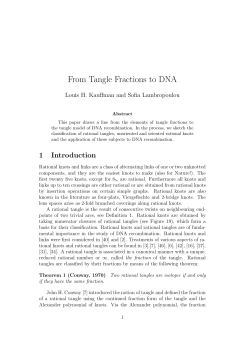 From Tangle Fractions to DNA