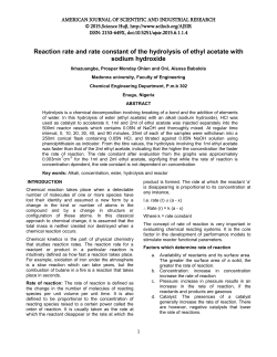 Reaction rate and rate constant of the hydrolysis of ethyl acetate with