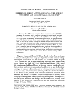 DIFFERENCES IN LOST LETTER AND POSTAL CARD RETURNS