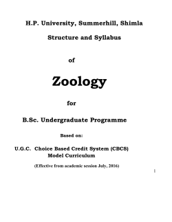 Syllabus CBCS of B.Sc. Zoology 2016-17