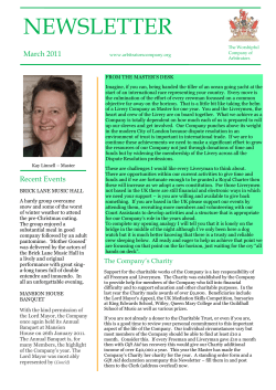 NEWSLETTER - The Worshipful Company of Arbitrators