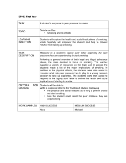 SPHE: First Year TASK A student s response to peer pressure to